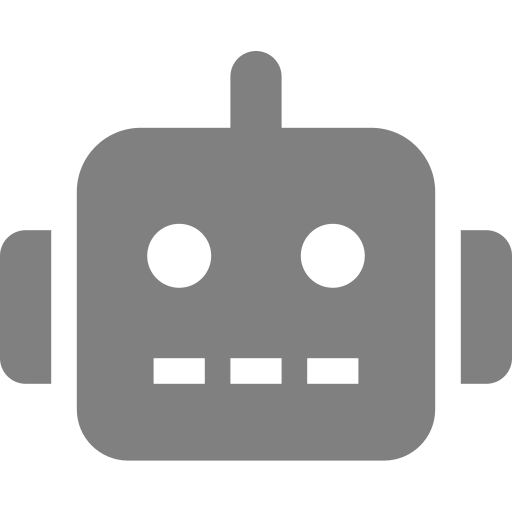 Icône robot (symbole png) grise