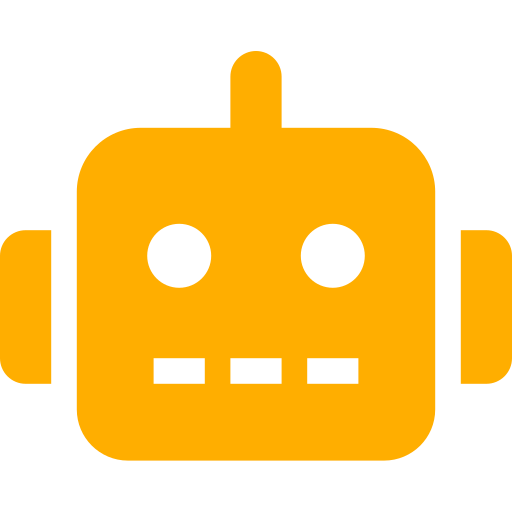 Icône robot (symbole png) jaune